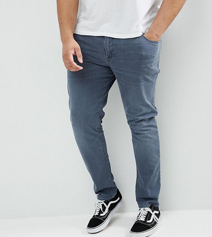 Asos Plus Skinny Jeans In Smokey Blue - Blue