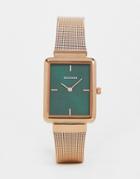 Sekonda Womens Square Rose Gold Watch With Green Dial