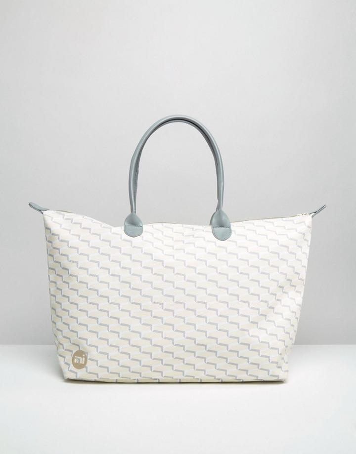 Mi Pac Check Shopper Bag - White