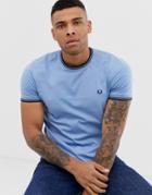 Fred Perry Twin Tipped T-shirt In Sky Blue - Blue