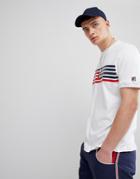 Fila Vintage T-shirt With Stripe Panel Box Logo In White - White