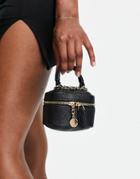Ego X Maura Chain Crossbody Box Bag In Black Quilt