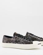 Converse Jack Purcell Archive Reptile Leather Sneakers In Black