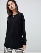 Asos Design Top In Super Oversized Fit With Long Sleeve In Black - Black