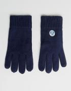 North Sails Merino Logo Gloves In Navy - Navy