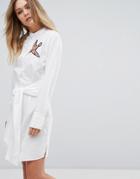 Vero Moda Bird Applique Shirt Dress - White