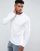 Asos Lightweight Muscle Sweatshirt In White - White