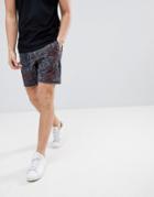 Abercrombie & Fitch Chino Shorts Floral Print In Navy - Navy