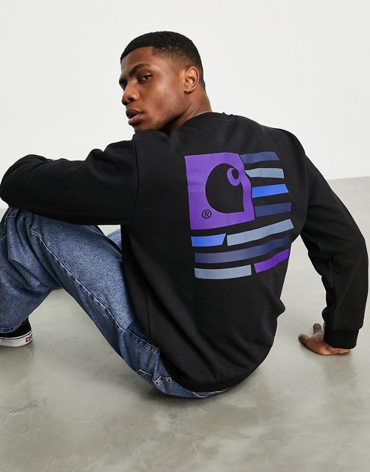Carhartt Wip Medley State Backprint Sweatshirt In Black