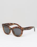 Cheap Monday Oversized Cat Eye Sunglasses In Tortoise - Brown