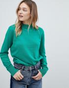 Monki Lightweight Knitted Sweater - Green