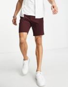 French Connection Chino Shorts In Chateux-red