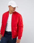 Selected Homme Oversized Bomber Jacket - Red