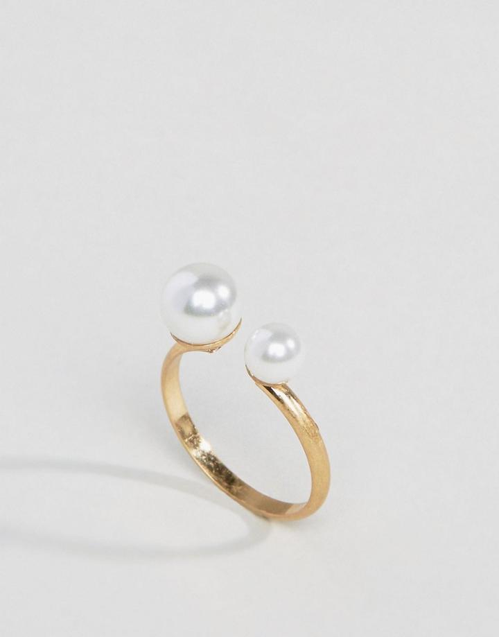 Selected Femme Pearl Ring - Gold