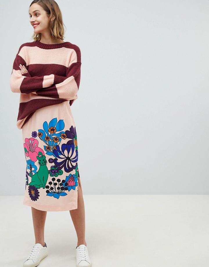 Essentiel Antwerp Retro Bloom Skirt - Pink