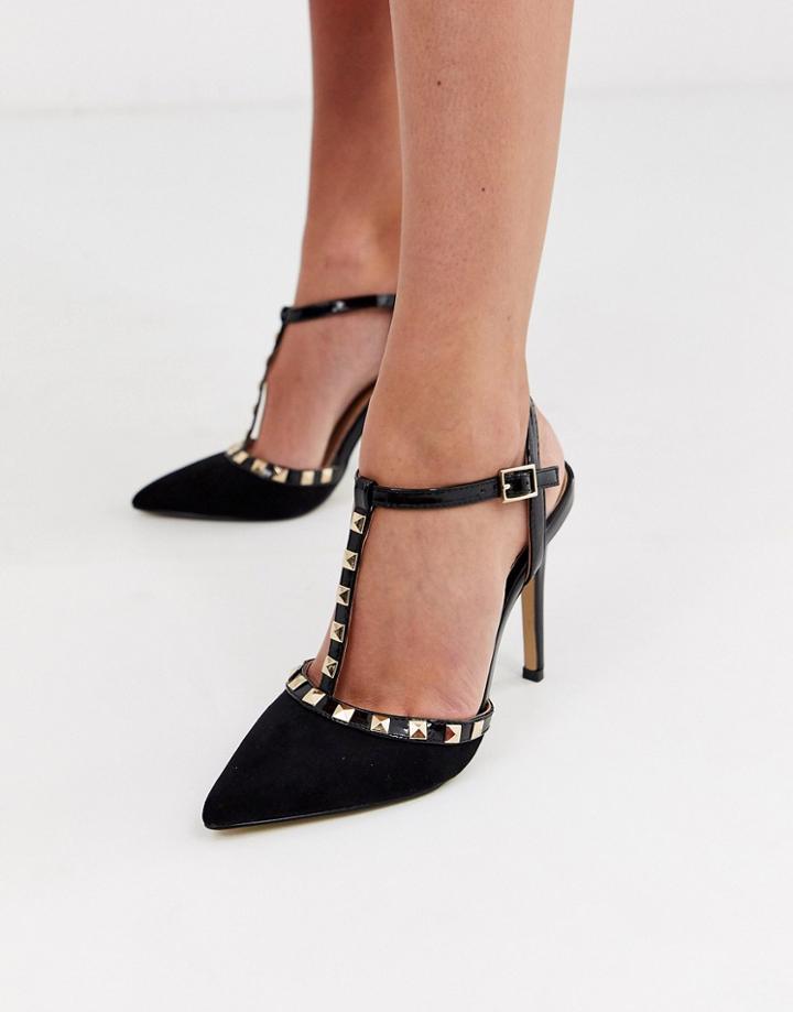 Lipsy Studded T Bar Pumps In Black