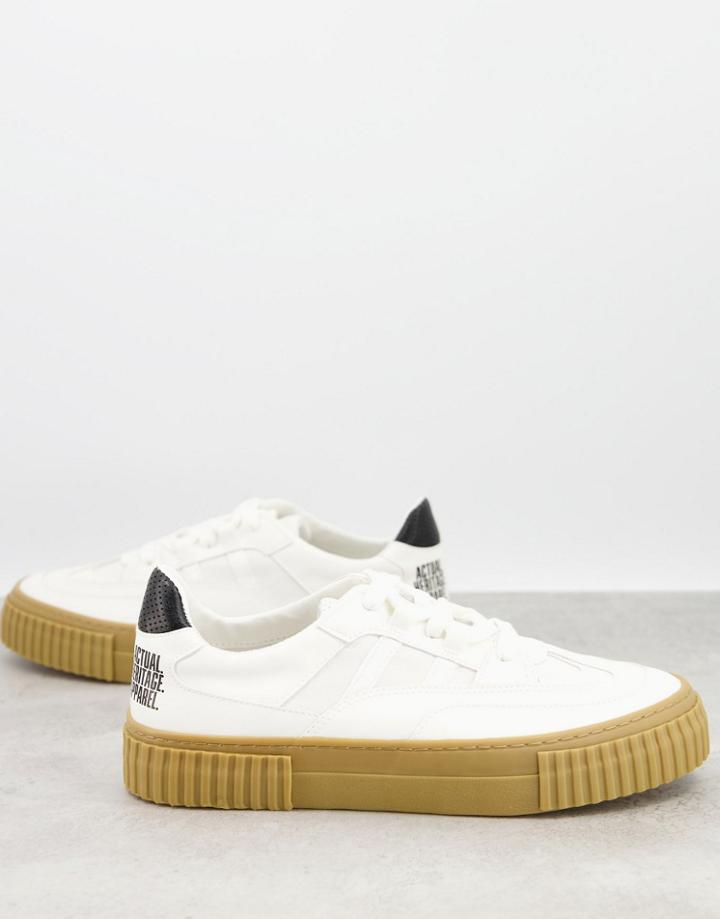 Asos Design Lace Up Sneakers In White Made From Responsible Materials