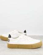 Asos Design Lace Up Sneakers In White Made From Responsible Materials