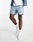 Polo Ralph Lauren Player Logo Chambray Denim Prepster Chino Shorts In Blue-blues