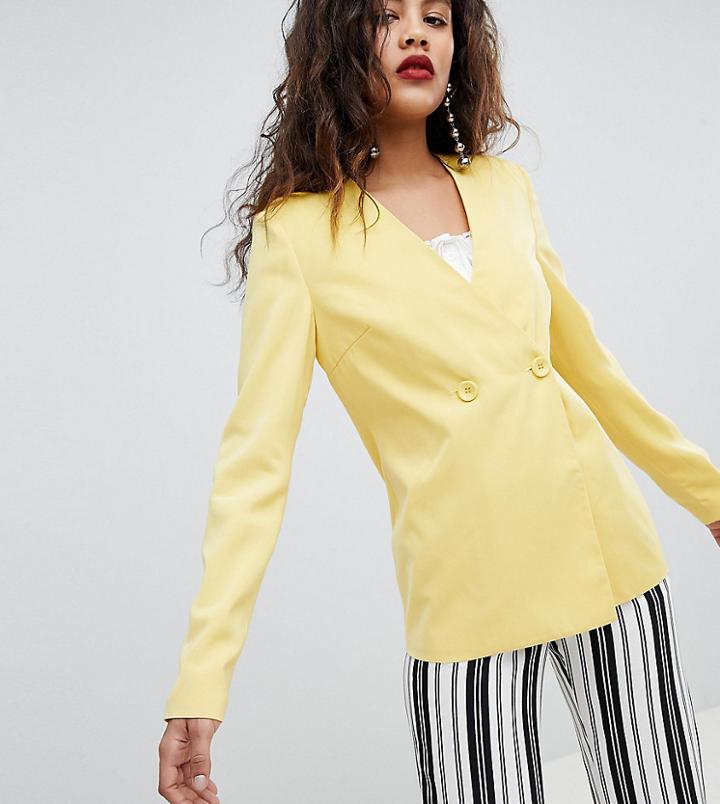 Fashion Union Tall Relaxed Blazer Two-piece - Yellow
