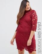 Club L Plus Crochet Mini Shift Dress - Red