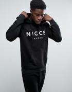 Nicce London Hoodie In Black With Large Logo - Black