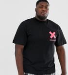Collusion Plus Logo T-shirt In Black With Neon Print - Black