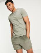 New Look Organic Cotton T-shirt In Khaki-green