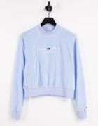 Tommy Jeans Pastel Collection Set Velour Sweater In Blue-blues