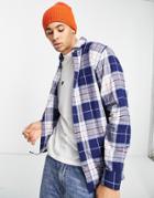 Jack & Jones Essentials Check Shirt In Blue-pink