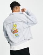Levi's X Simpsons Capsule Denim Trucker Jacket With Bart Backprint In Blue