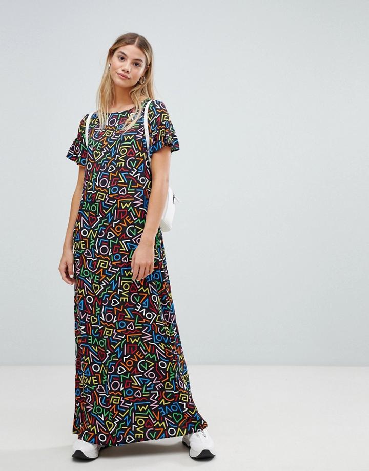 Love Moschino Scrambled Logo Maxi Dress - Multi