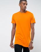 Brave Soul Bright Longline T-shirt - Orange