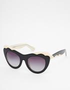 Asos Handmade Acetate Sunglasses With Scallop Detailing - Mono