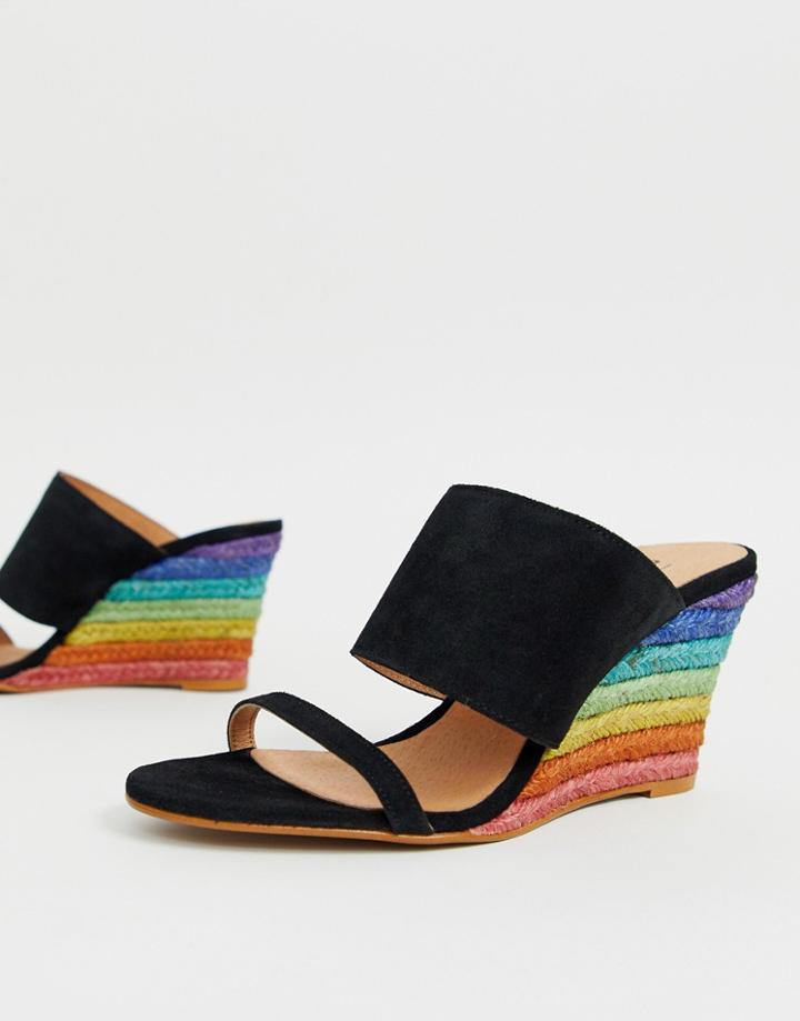 Free People Glorietta Rainbow Heeled Wedge-multi