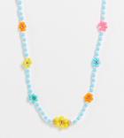 Reclaimed Vintage Inspired Unisex 90's Necklace In Beaded Flowers-multi