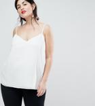 Asos Design Curve Swing Cami With Double Layer - White