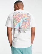 Pull & Bear T-shirt With Jurassic Park Back Print-white