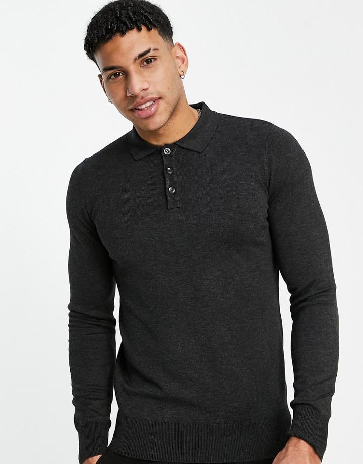 Gianni Feraud Half Button Collared Sweater-gray