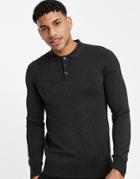 Gianni Feraud Half Button Collared Sweater-gray