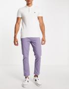 Asos Design Slim Chinos With Elasticized Waist In Blue-blues