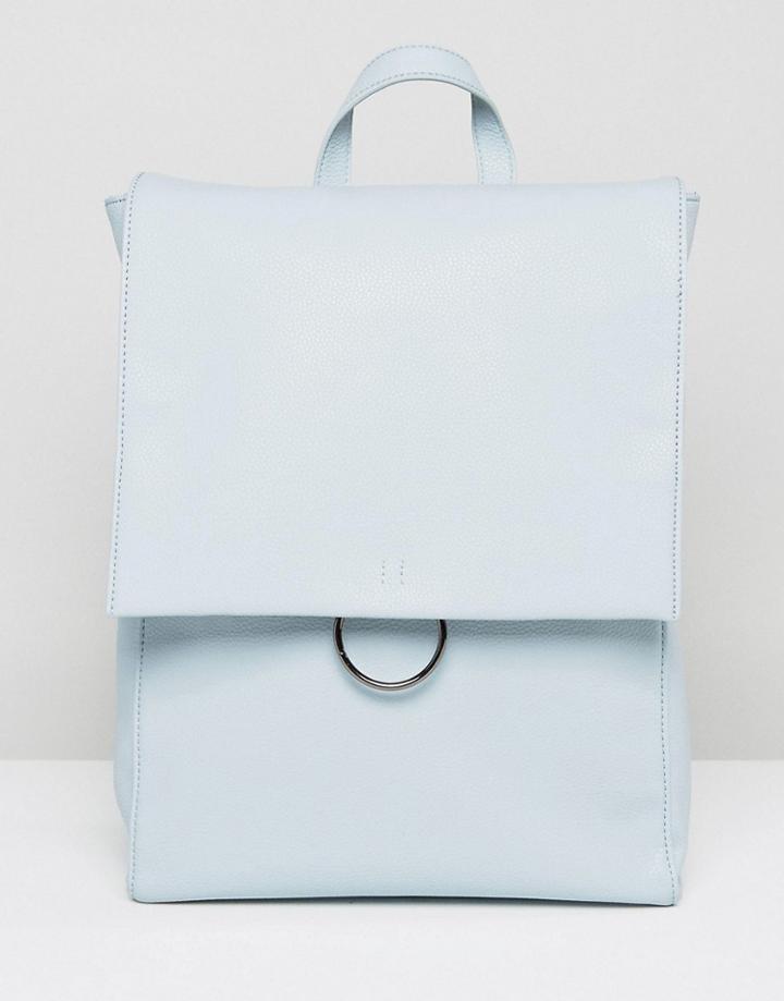 Asos Ring Flap Backpack - Blue