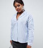 In The Style Plus Stripped Poplin Shirt - Blue