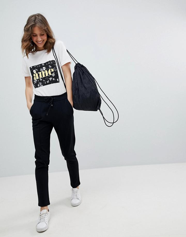 Selected Front Seam Pants - Black