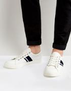 Asos Lace Up Sneakers In White With Stripe Detail - White