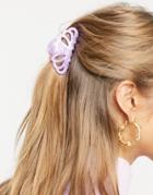 Asos Design Hair Claw In Lilac Resin-purple
