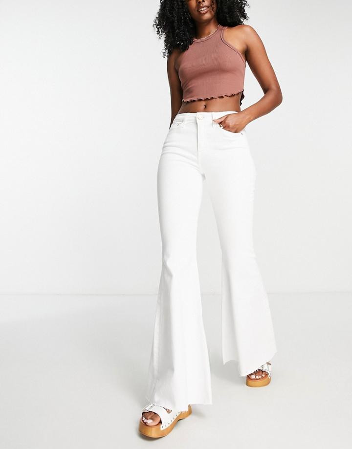 River Island Mid Rise Flare Jean In White