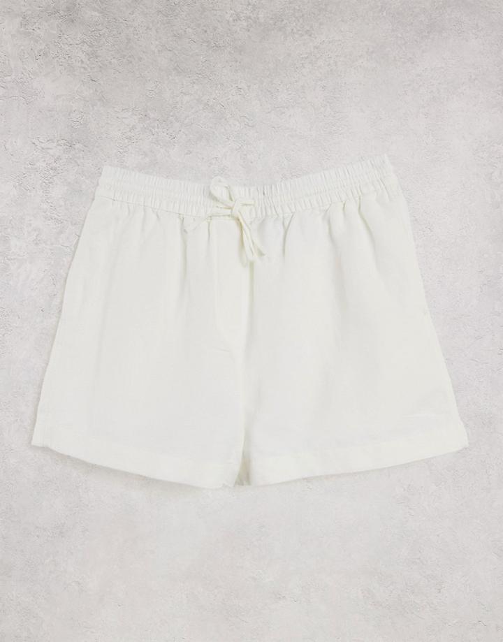& Other Stories Organic Cotton High Waist Shorts In White