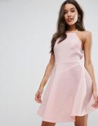 Asos Airtex Scuba Skater Mini Dress - Pink