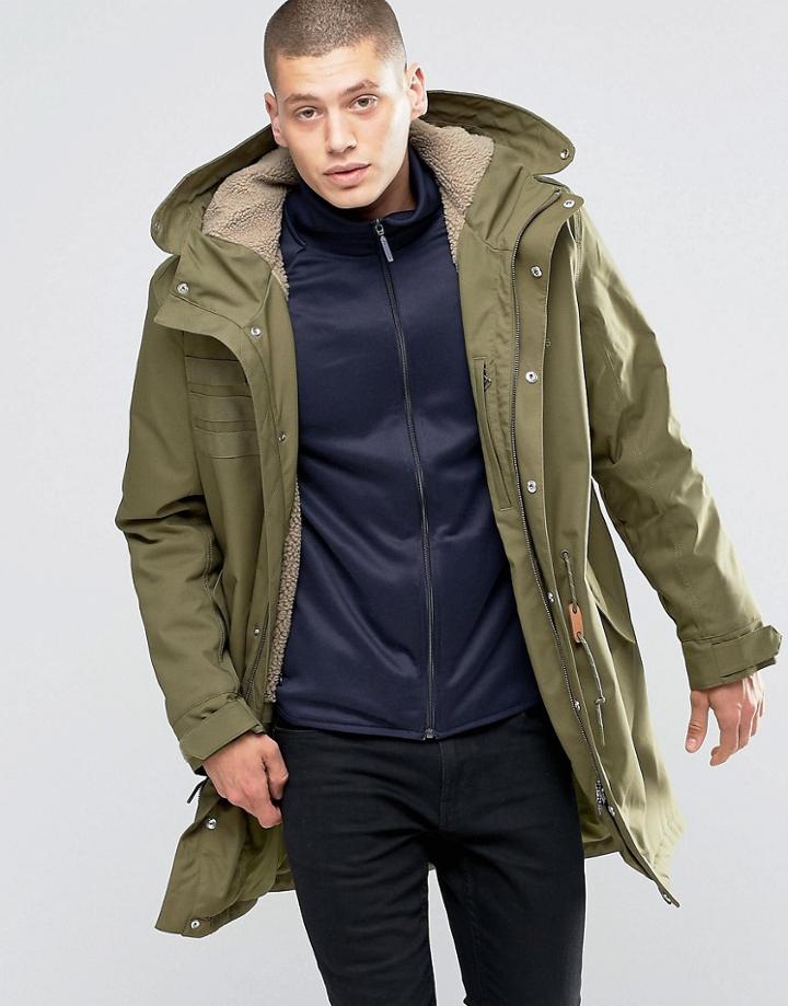 Adidas Originals Quilt Parka In Green Ay9139 - Green
